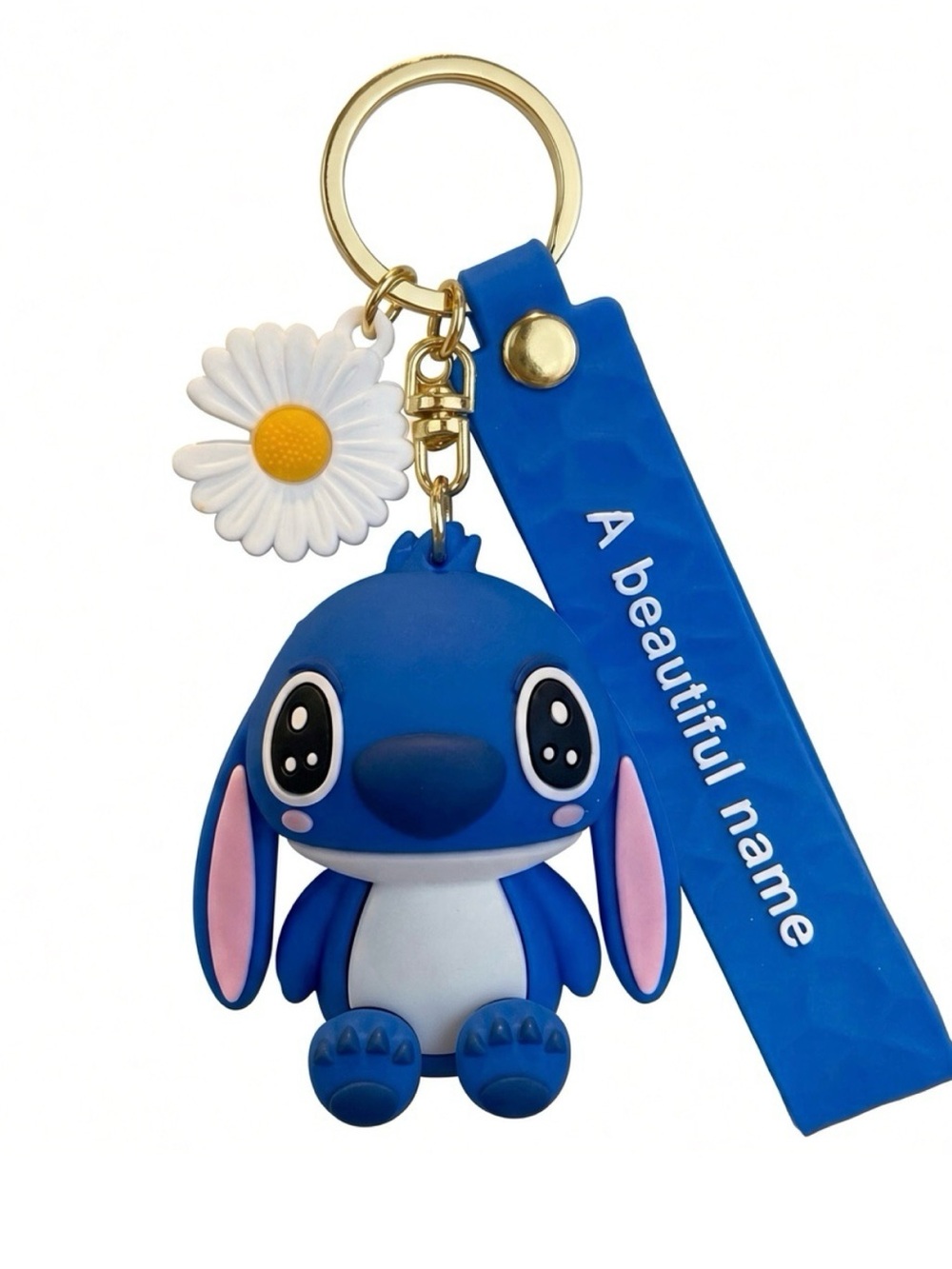 Disney Pixar Blue Stitch Action Figure Silicone Keychain bag charm